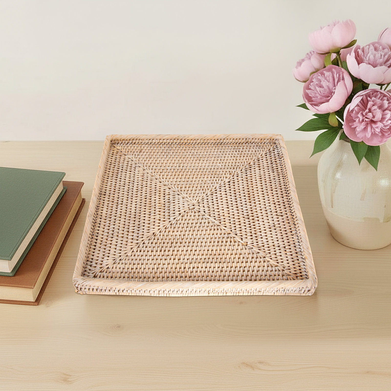 Landers Decorative Tray, White Wash