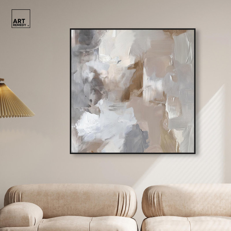 Toile Faded Textured III par Art Remedy, H 41 po x l 41 po, Cadre flottant, Noir
