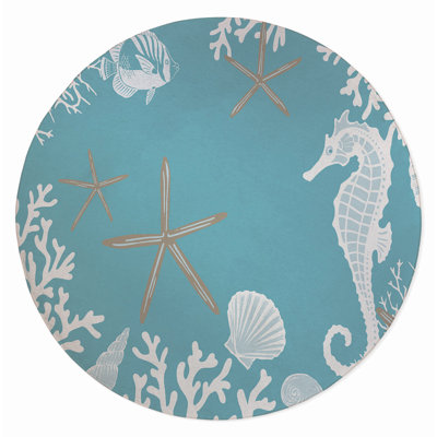 Coral & Seahorse Outdoor Rug