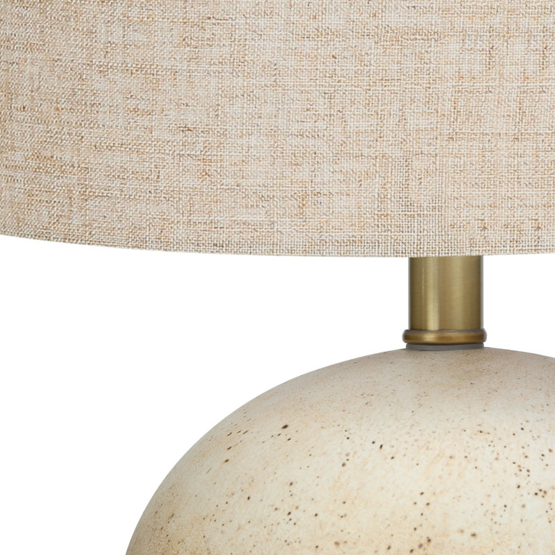 Lighting, H 20 ", lampe de table, contemporaine, Beige, H 19,5 po x l 13 po x P 13 po, Beige