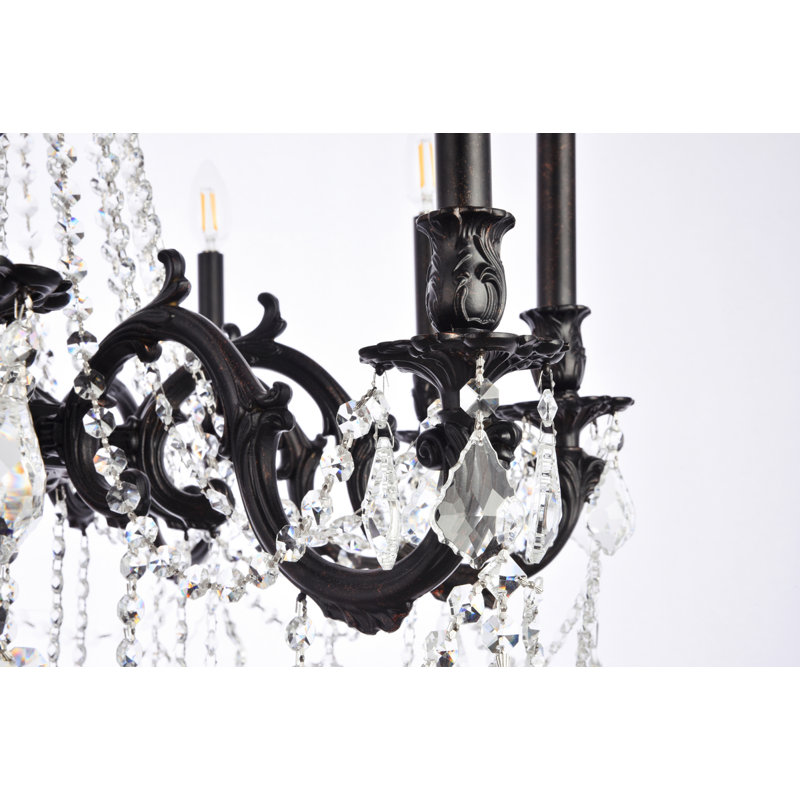 Ashmin Crystal Dimmable Classic / Traditional Chandelier, Dark Bronze/Royal Cut