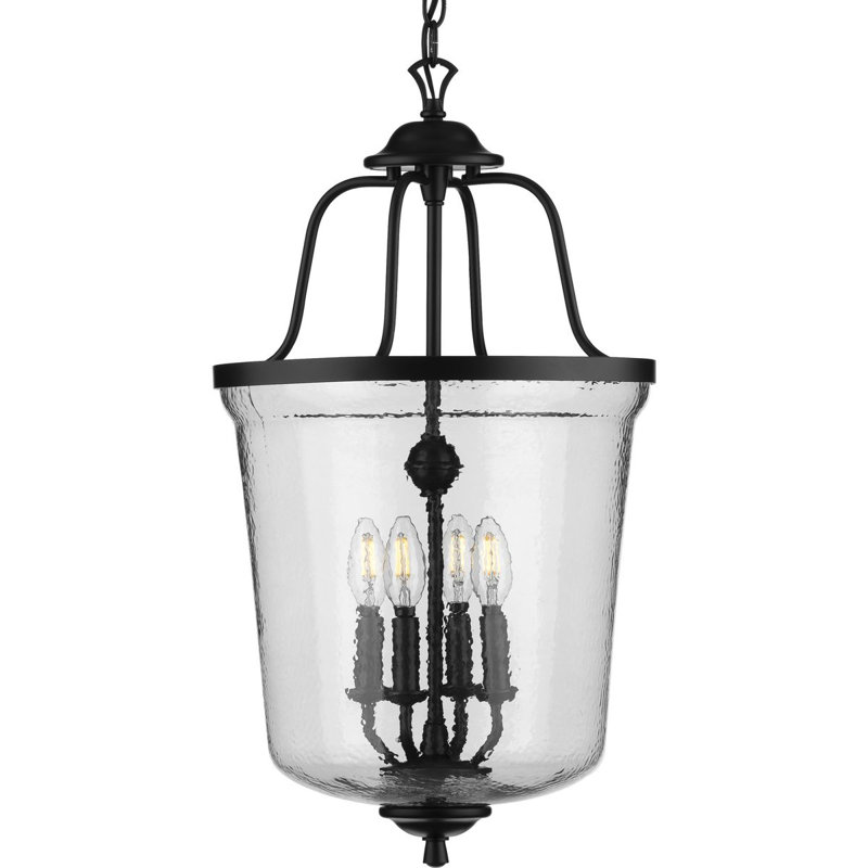 Luminaire suspendu simple 4 lumières Ermengarda, Noir
