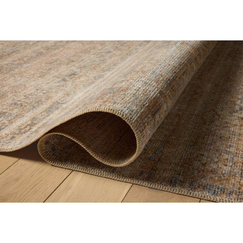 Amber Lewis x Loloi Molly Natural / Denim Area Rug, Runner 2'7" x 10'
