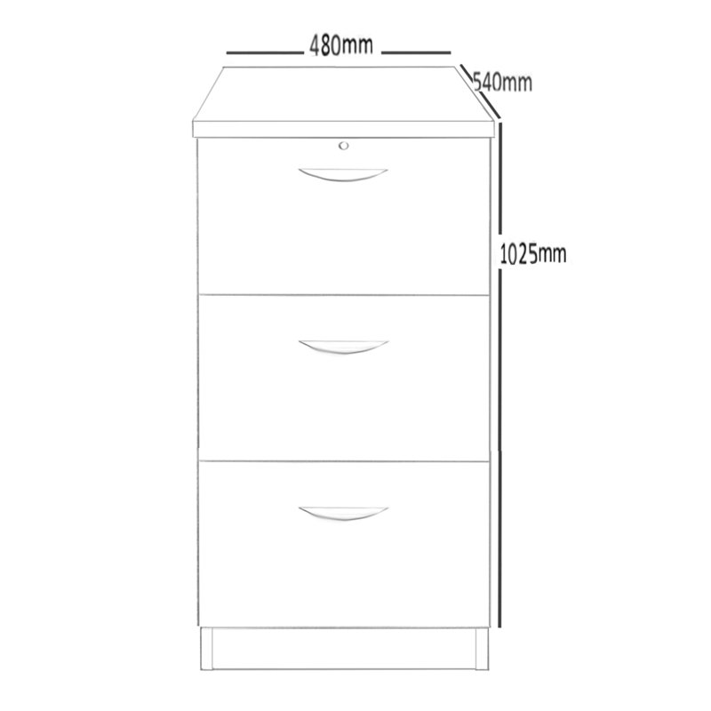 Effie 48cm Wide 3 -Drawer File Cabinet, Sandstone