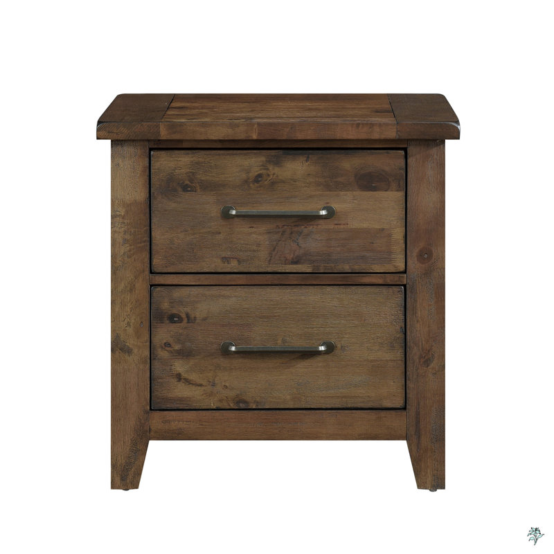 Table de chevet en bois d'hévéa massif