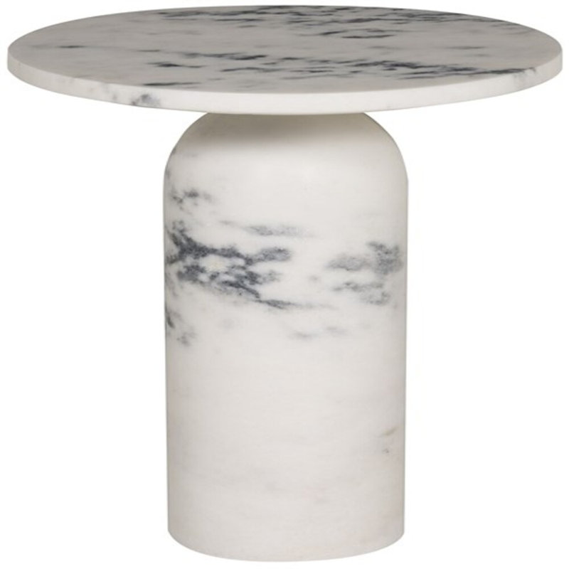 Vanguard Stone End Table, Ambaji White