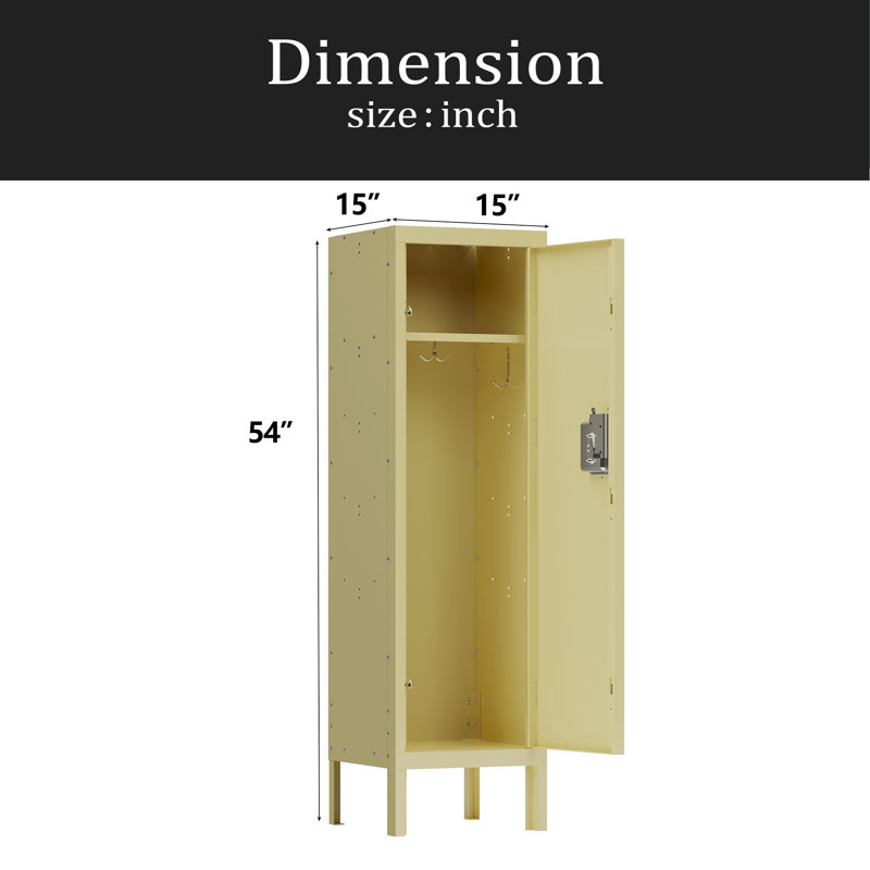 1 Door Tall Single Metal Locker-Retro Style Storage Cabinet--Industrial Furniture--For Living Room/Bedroom/Storage Room/Gym/School