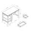 Bureau d'ordinateur noir avec tablettes