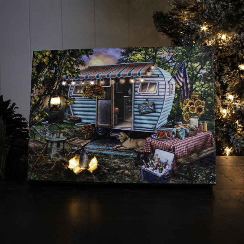 Home Sweet Home RV 8x6 Mini Lighted Easel Back Canvas
