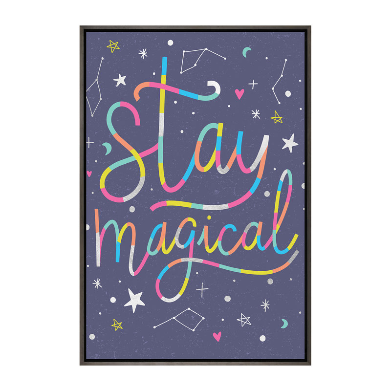 «Make Magic II» par Caroline Alfreds - impression d'art graphique, H 60 po x l 40po x P 1,5 po, Toile avec cadre en bois gris