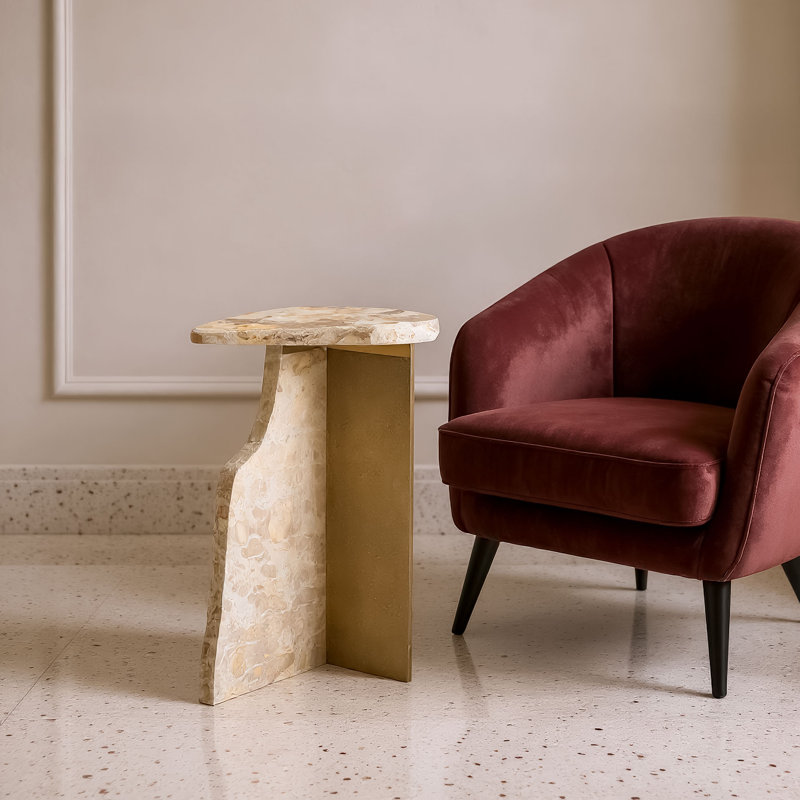 Surya Side Table, Beige