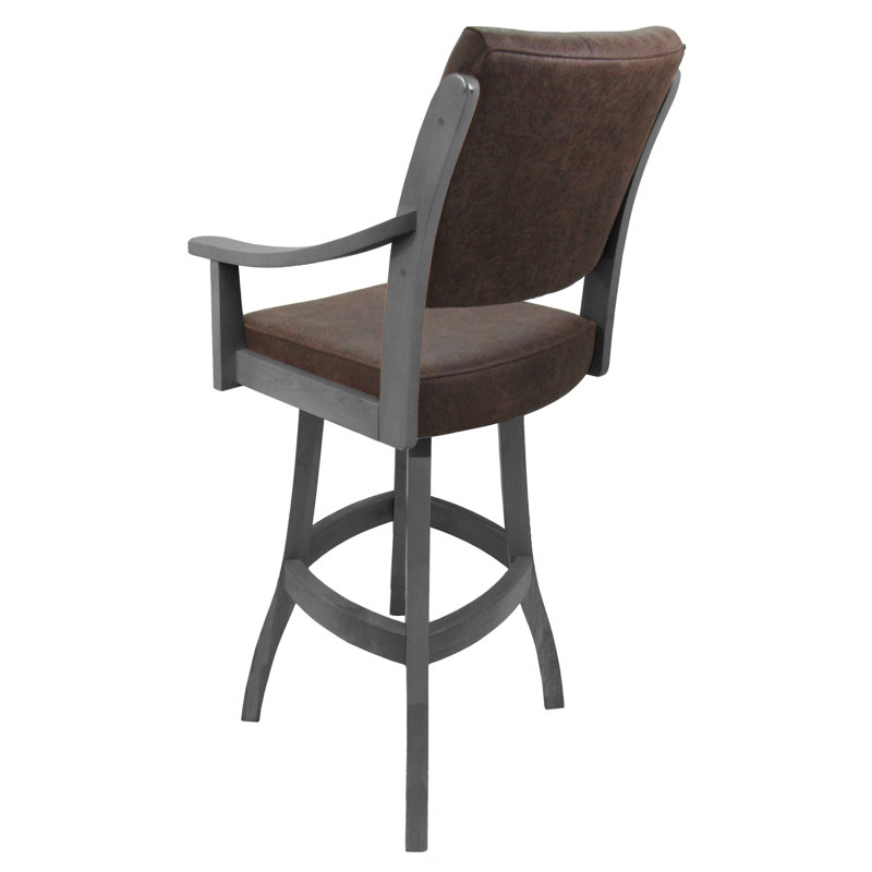 Tabouret pivotant Adaly, Grey/Dark Brown, Très grand (siège d'une hauteur de 34 po)