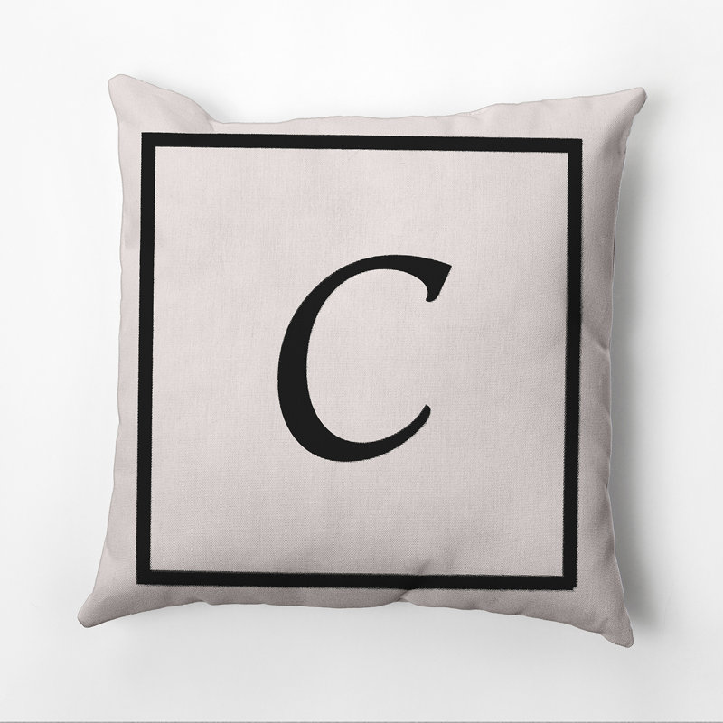 Reversible Throw Pillow, 26"x26", Flax/Black, C