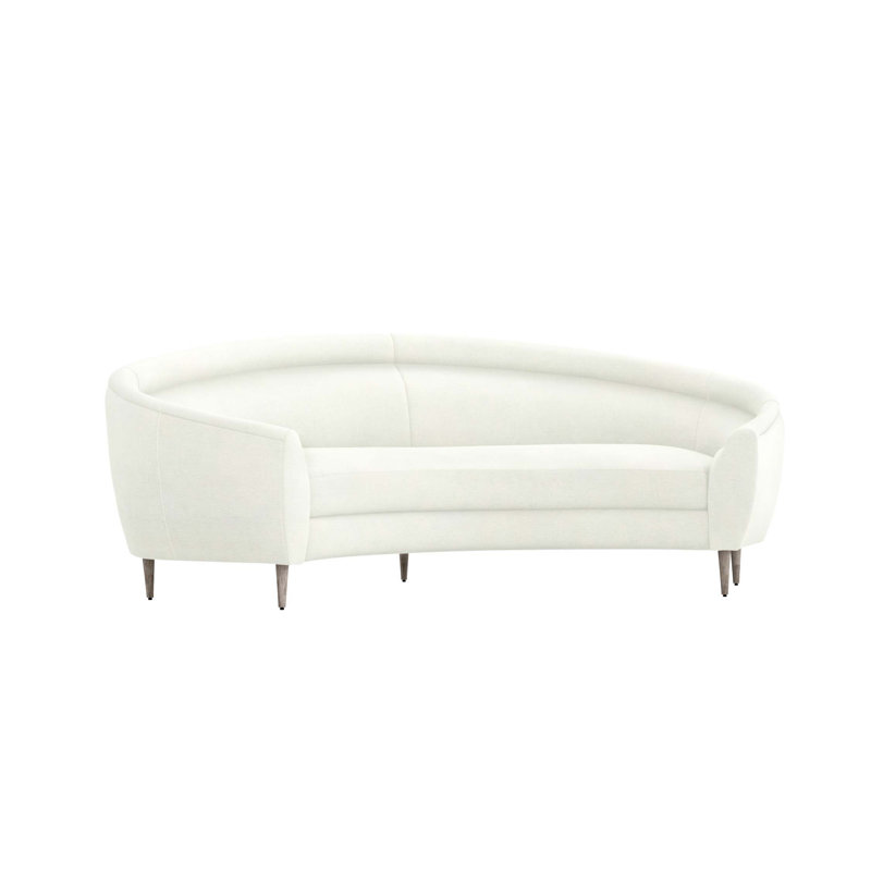Capri Upholstered 94'' Sofa, Shell Chenille, Light Gray