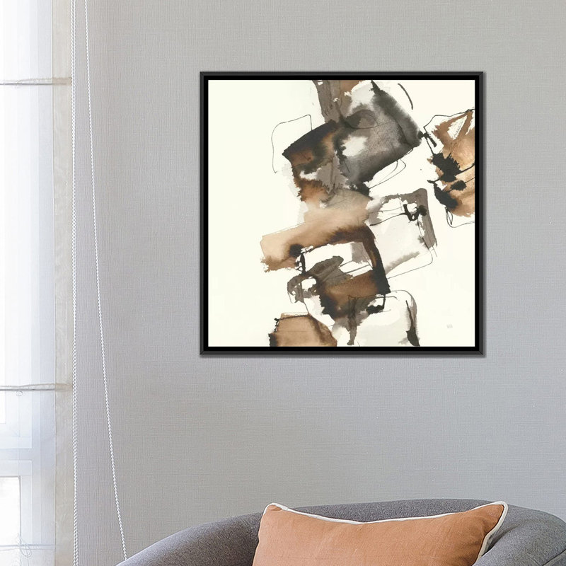 «Stacked I», impression sur toile, H 26 po x l 26 po x P 1,5 po, Toile encadrée noire, Pas de tapis