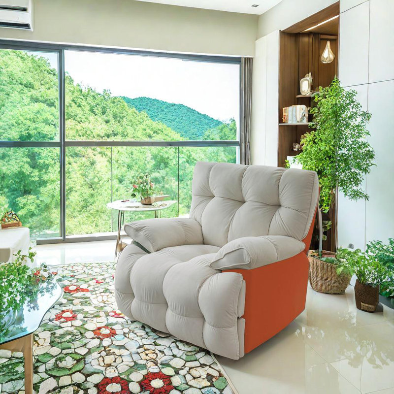 Fauteuil inclinable Tahiri, Gris / Orange