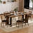 70.9"Rectangular Large Dining Table, Waterproof Large Desk For 8 People, Deluxe Family Dining Table With Adjustable Legs For Kitchen,Living Room,Office, Rustic Brown,70.9''W X 35.4''D X 30.3''H