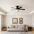 46" Low Profile Ceiling Fan with Light and Remote, 5-Blade Flush Mount Fan-522303370-522303373