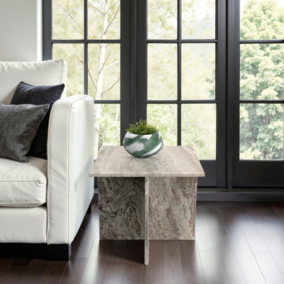 Petite table en marbre Rommi, blanc