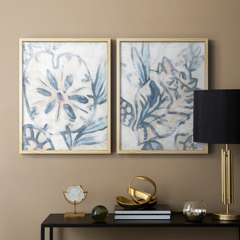 Reproduction encadrée «Beach Shell Fresco I-Premium» - prête à être accrochée - aucun clou requis - aucun clou requis