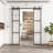 Metal and Tempered Glass Double Sliding Barn Door with Installation Hardware Kit, 2 Sets of Door-91084032