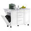 Îlot de cuisine 50,7 po avec rangement et poubelle inclinable avec rangement-699341348