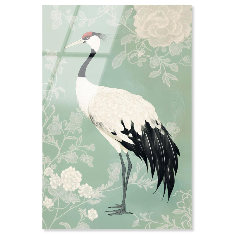 «Gentle Crane», reproduction d'art sur acrylique par Art Remedy, H 45 po x l 30 po