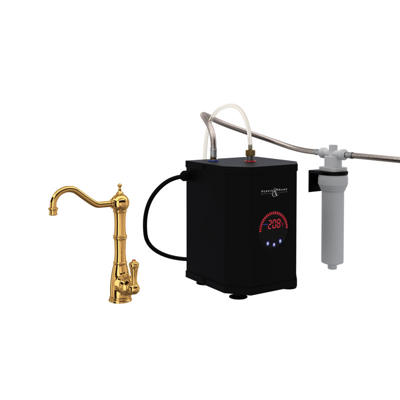 Edwardian Hot Water Dispenser, Unlacquered Brass