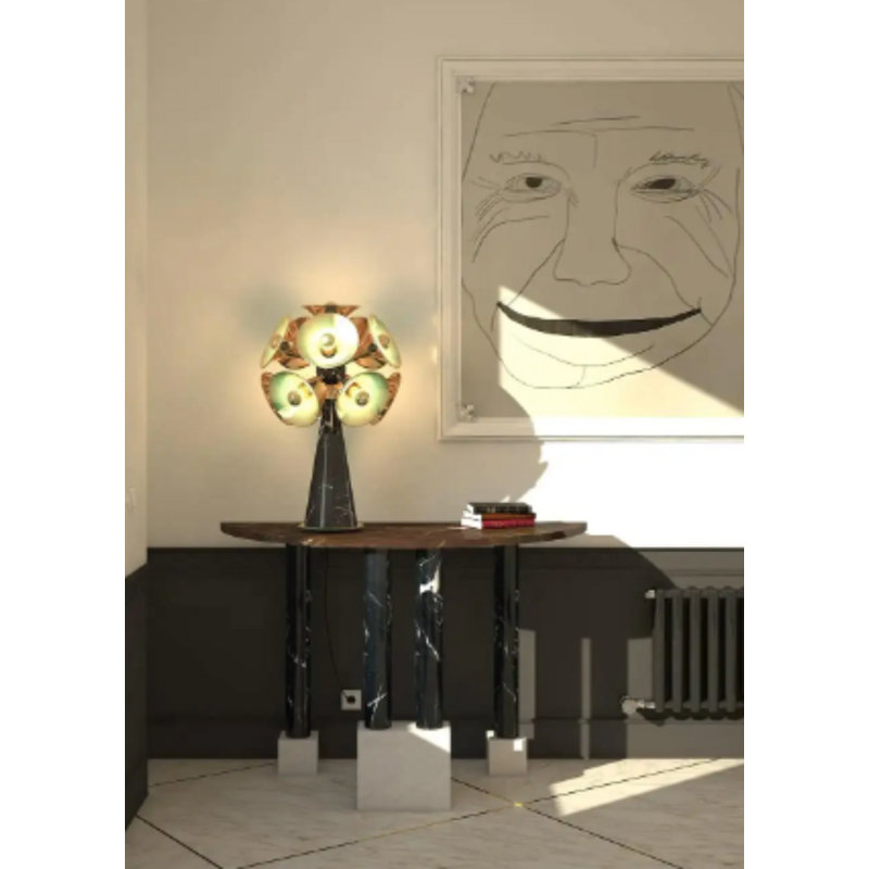 Botti Inspired Marble Table Lamp With Iron Base | E27 Socket | 2700K Soft Warm Light, Gold