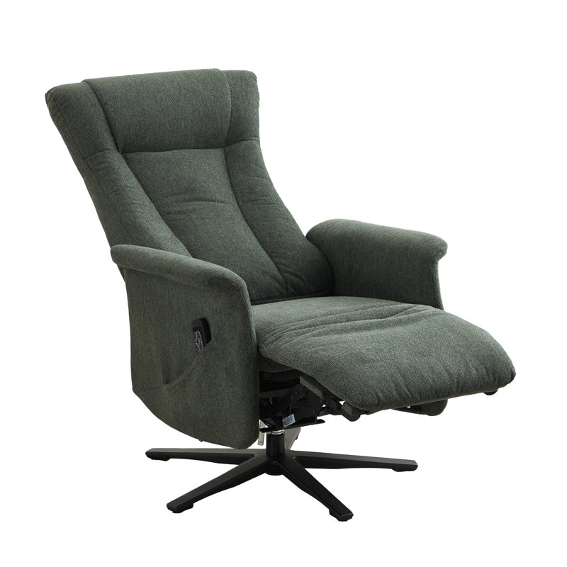 Chaput 69cm Wide Swivel Lounge Chair, Reclining, Winter Moss Polyester Blend