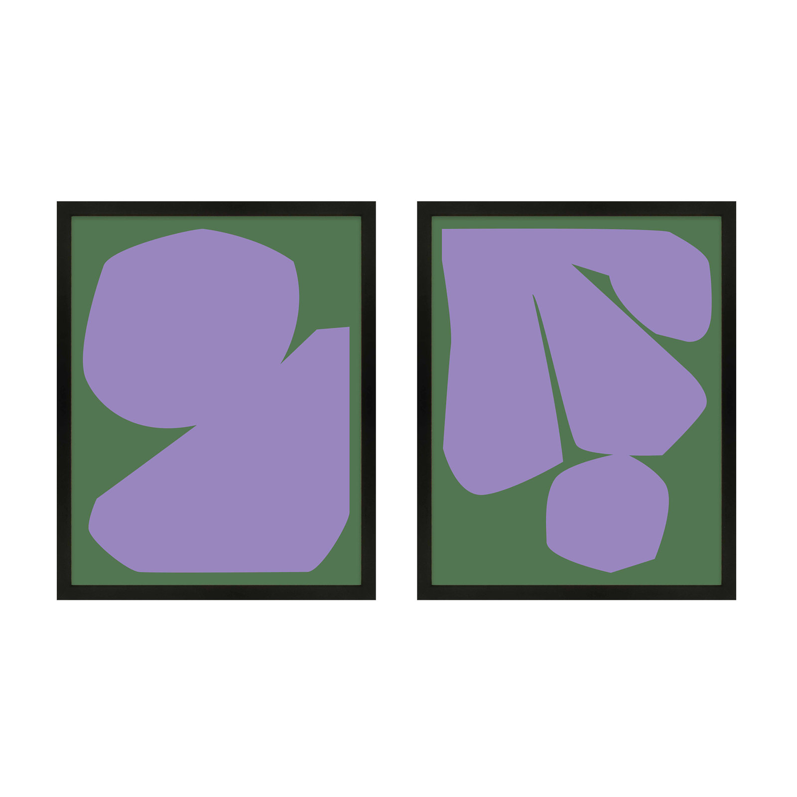 Element 2-Piece Print Set by Michael Kempen, Black Framed, 50"H x 40"W x 1.25"D
