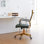 Fauteuil de bureau ergonomique pivotant avec dossier en cuir côtelé