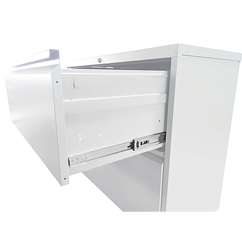 5 Drawer Metal Vertical File Cabinet with Lock Office Home Steel Vertical File Cabinet, White