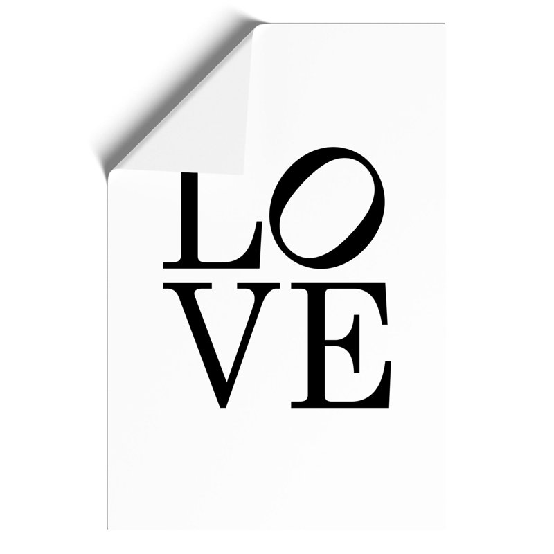Love Lean - Unframed Typography, 84cm H x 59cm W x 0.1cm D