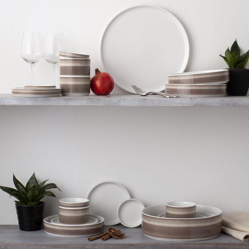 Noritake Colorstax Ombre Stax 4-Piece Place Setting, Service for 1, Umber