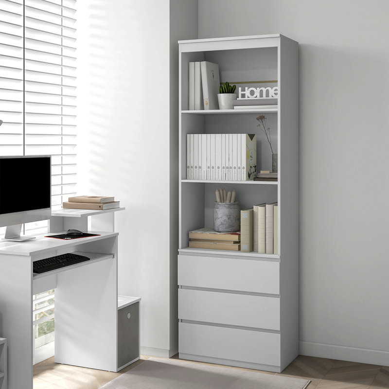 Allexandra 180cm H x 60cm W Particle Board Standard Bookcase, White
