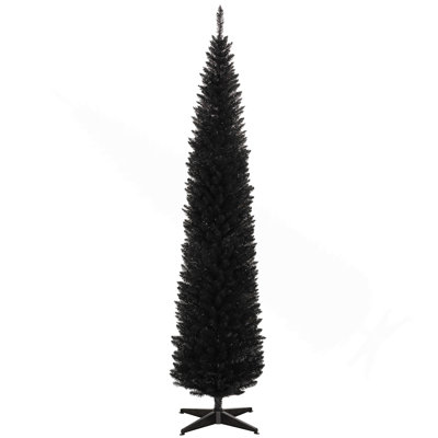 Arbre de Noël artificiel 8 'avec 818 pointes de branches réalistes et base en plastique, noir