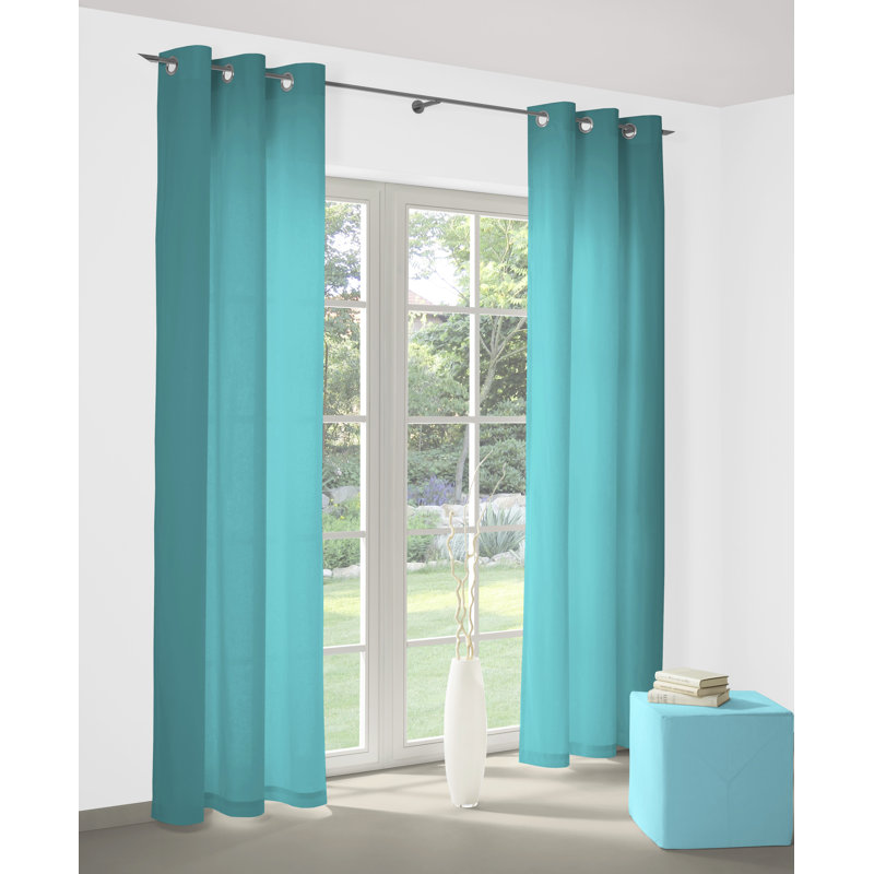 Newbury Room Darkening Single Curtain Panel, 130cm Width x 295cm Drop, Turquoise