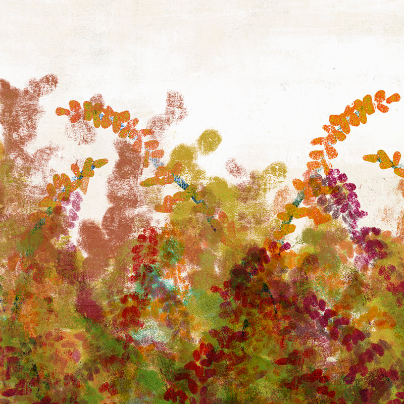 «Strawberry Fields II», impression sur toile tendue, Image au pinceau gel, H 36 po x l 36 po x P 1,5 po