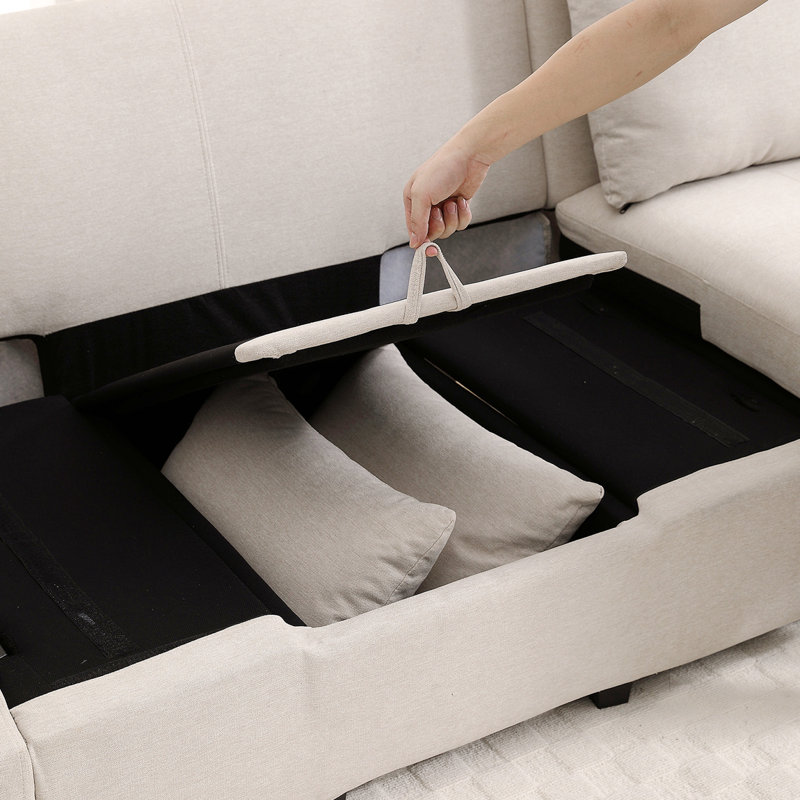 Modular Sofa Sectional Couch, Beige Velvet