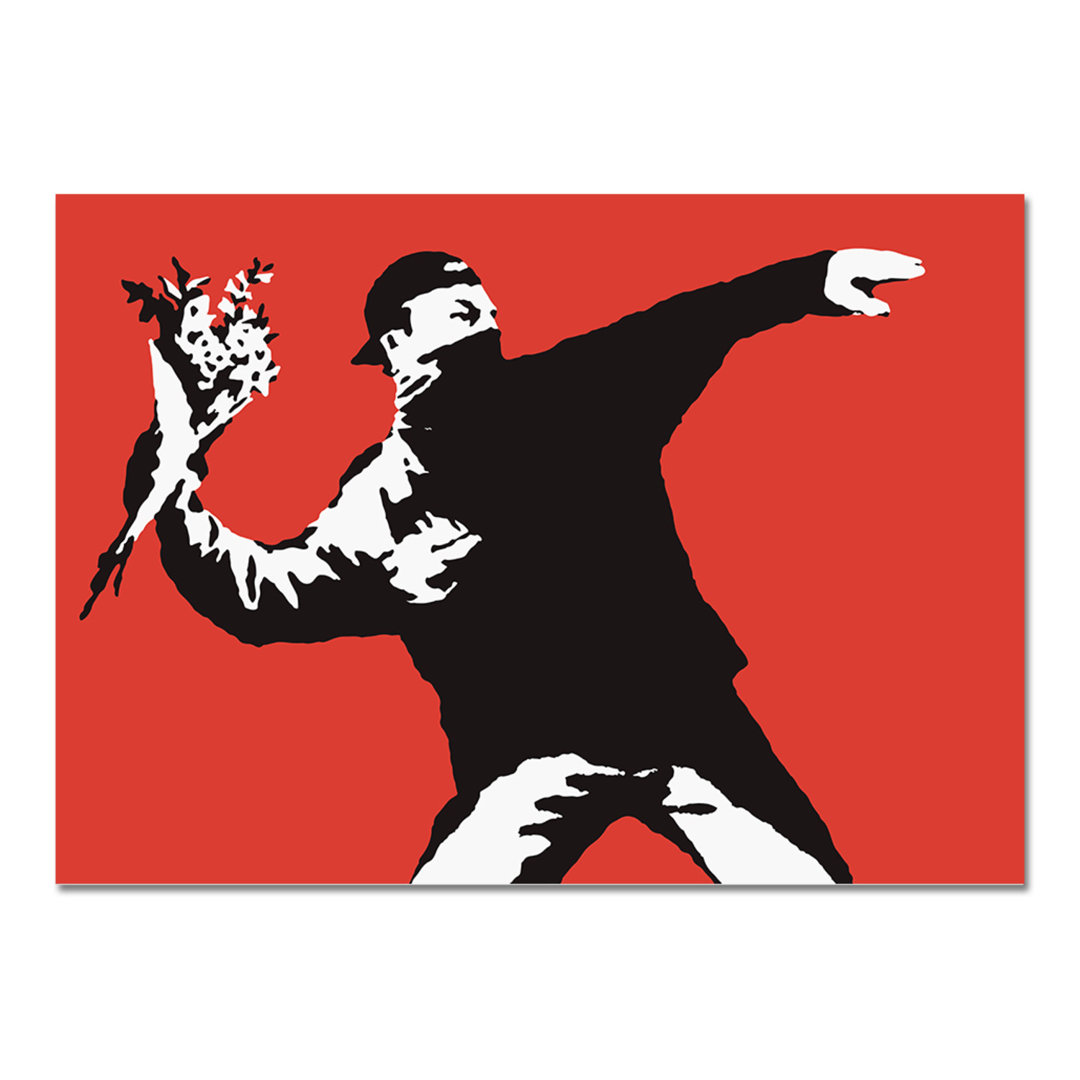 Kunstdruck Red Flower Thrower von Banksy