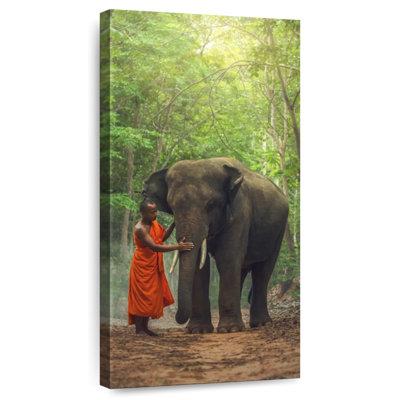 Monk With Elephant
