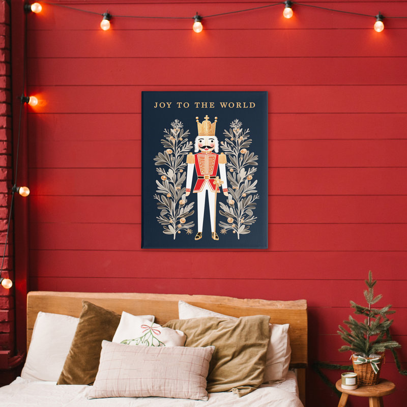 Joy to world, toile de casse-noisette, conception par Heidi Kuntz, H 40 po x l 30 po