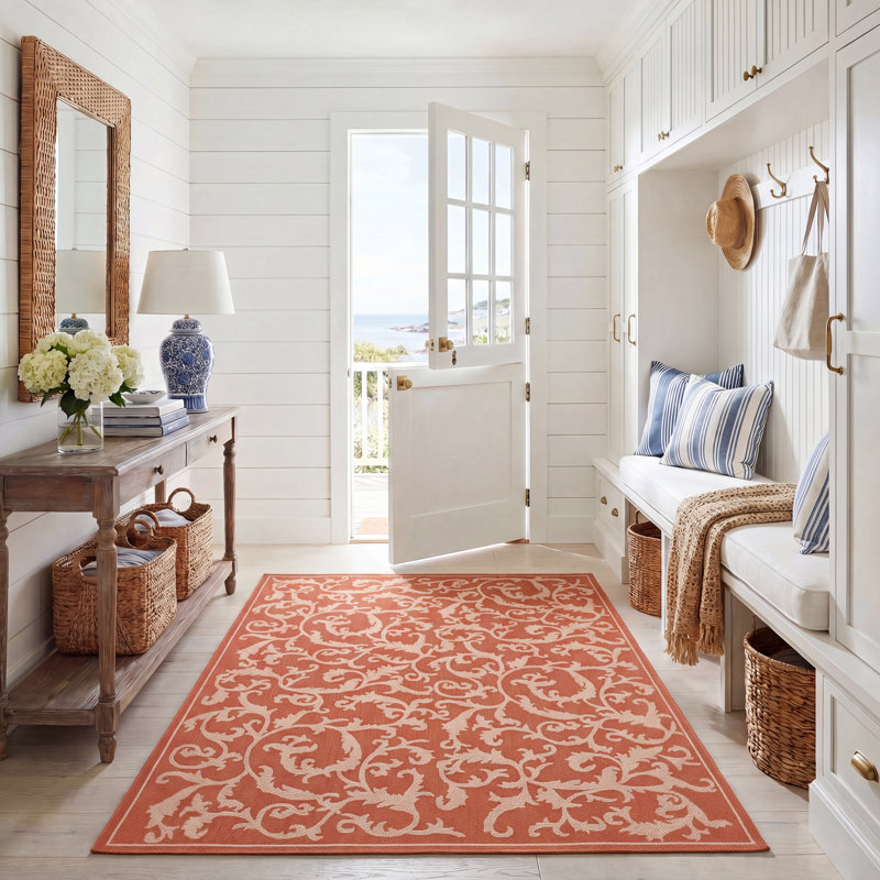 Herefordshire Performance Floral Indoor/Outdoor Area Rug, Rectangle 5'3" x 7'7"