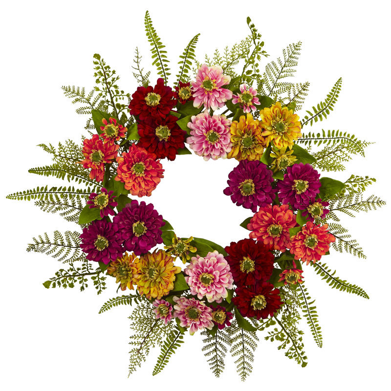 Couronne à fleurs mélangées 20 po