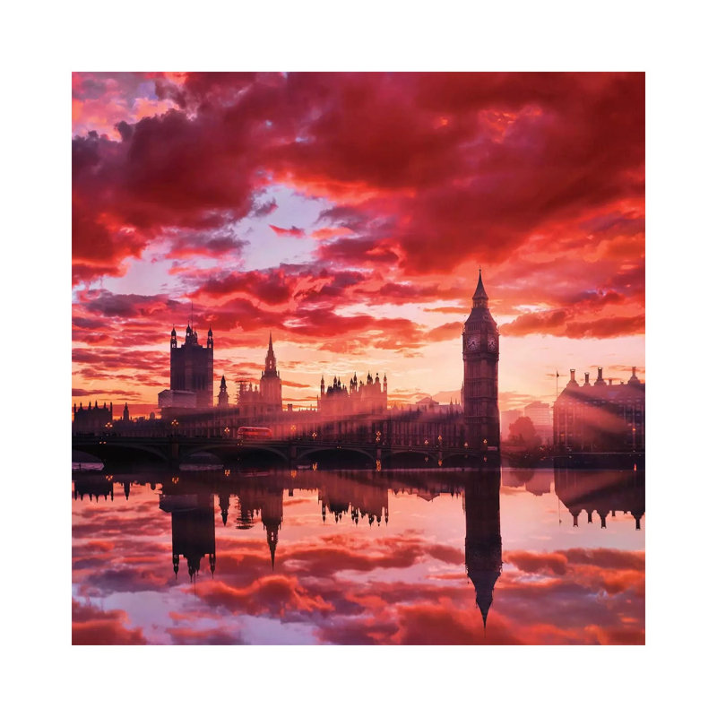 Sunny Big Ben par Hobopeeba-impression, Pas de tapis, Toile tendue, H 12 po x l 12 po x P 0,75 po