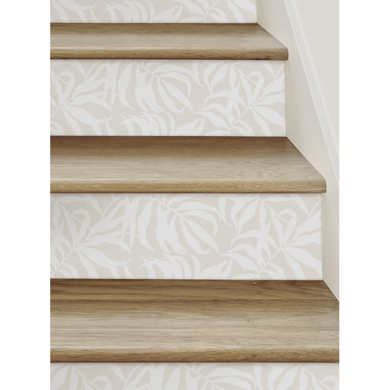 Feuilles de palmier tropicales, H 7 po x l 48 po, Beige