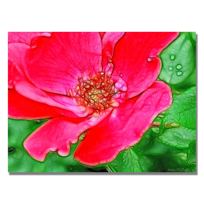 Large Red Rose Canvas Art with Wooden Frame