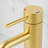 Single Handle Hole Bathroom Faucet, Stainless Steel Material, Brushed Gold Color, - Corrosion, Smooth Water Control With Ceramic Cartridge, High Performance Finish, Supply Lines Included, 7.68 In-128956848