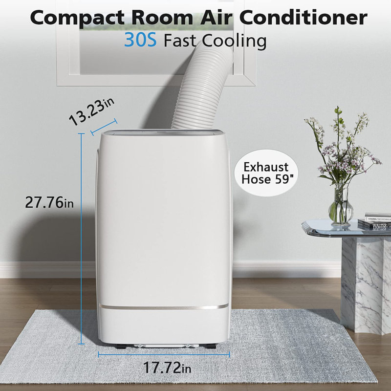 4-IN-1 Portable Air Conditioner with Cooling&Dehumidifier&Sleep&Fan Mode, 3 Fan Speeds & Remote, 400